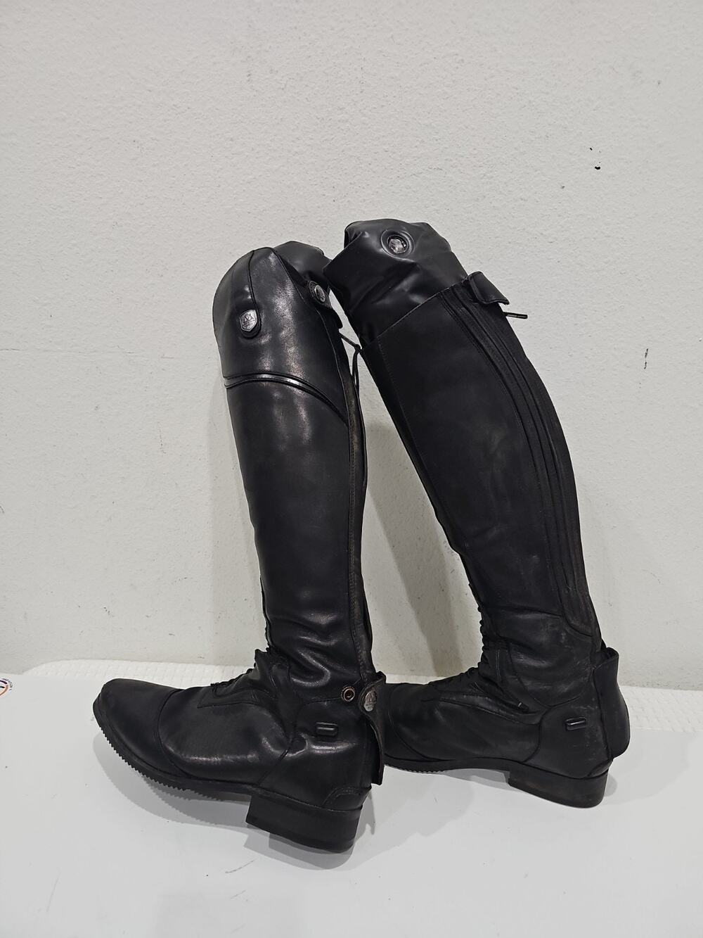 Mountain Horse Sovereign Field Boots sz 7 Slim Calf Tall Height BLACK
